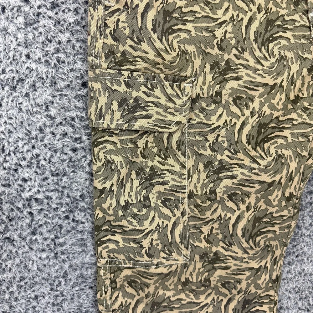 True Religion Pants Mens 30x32 Green Camo Cargo Canvas Flap Pockets Streetwear